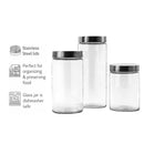 CONSOL CHICAGO CANISTERS WITH STAINLESS STEEL LIDS 3PK SET