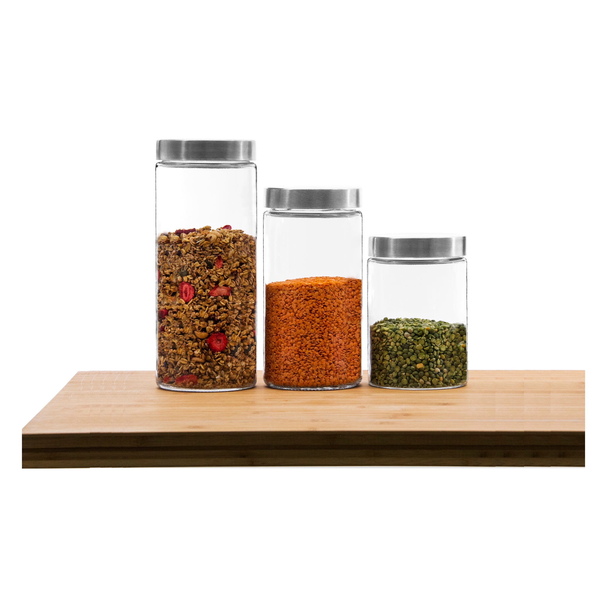 CONSOL CHICAGO CANISTERS WITH STAINLESS STEEL LIDS 3PK SET