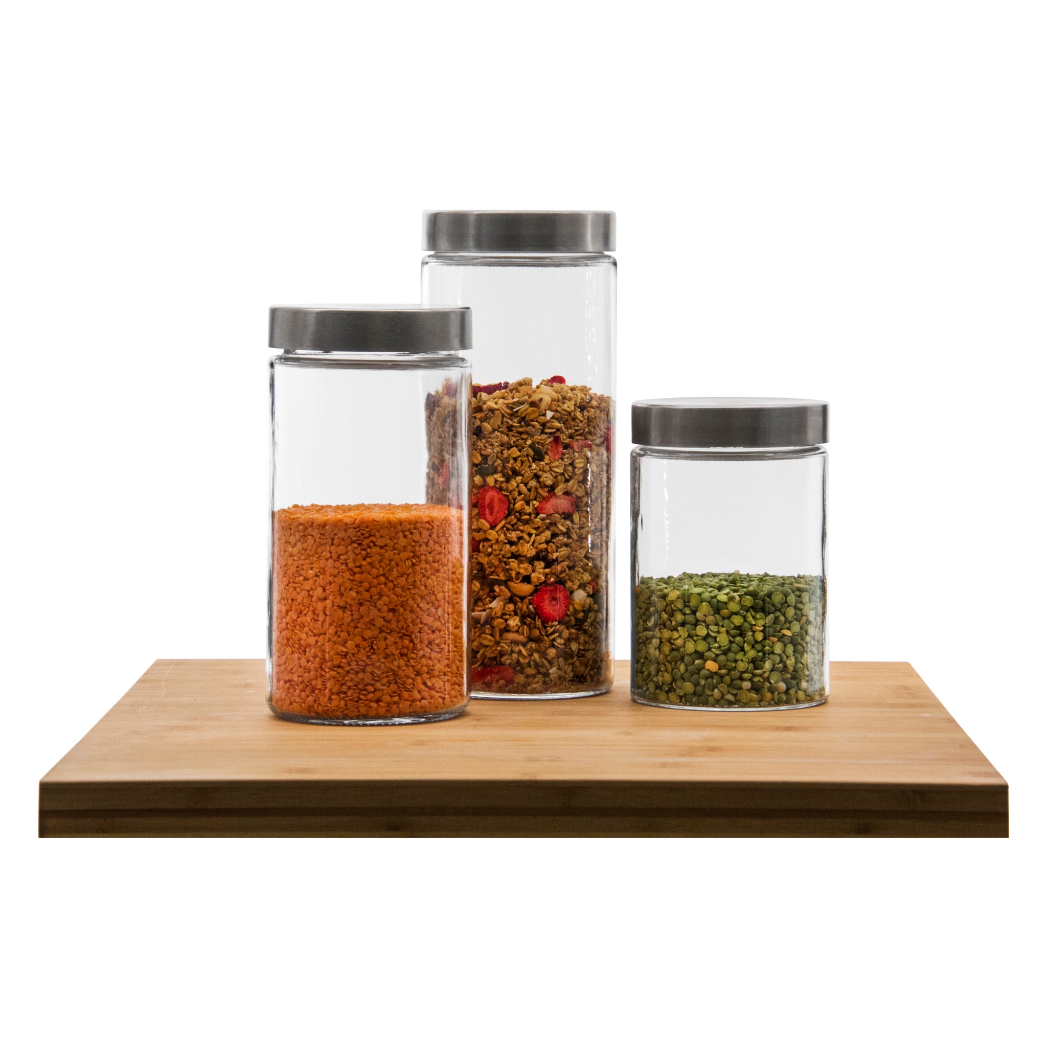 CONSOL CHICAGO CANISTERS WITH STAINLESS STEEL LIDS 3PK SET