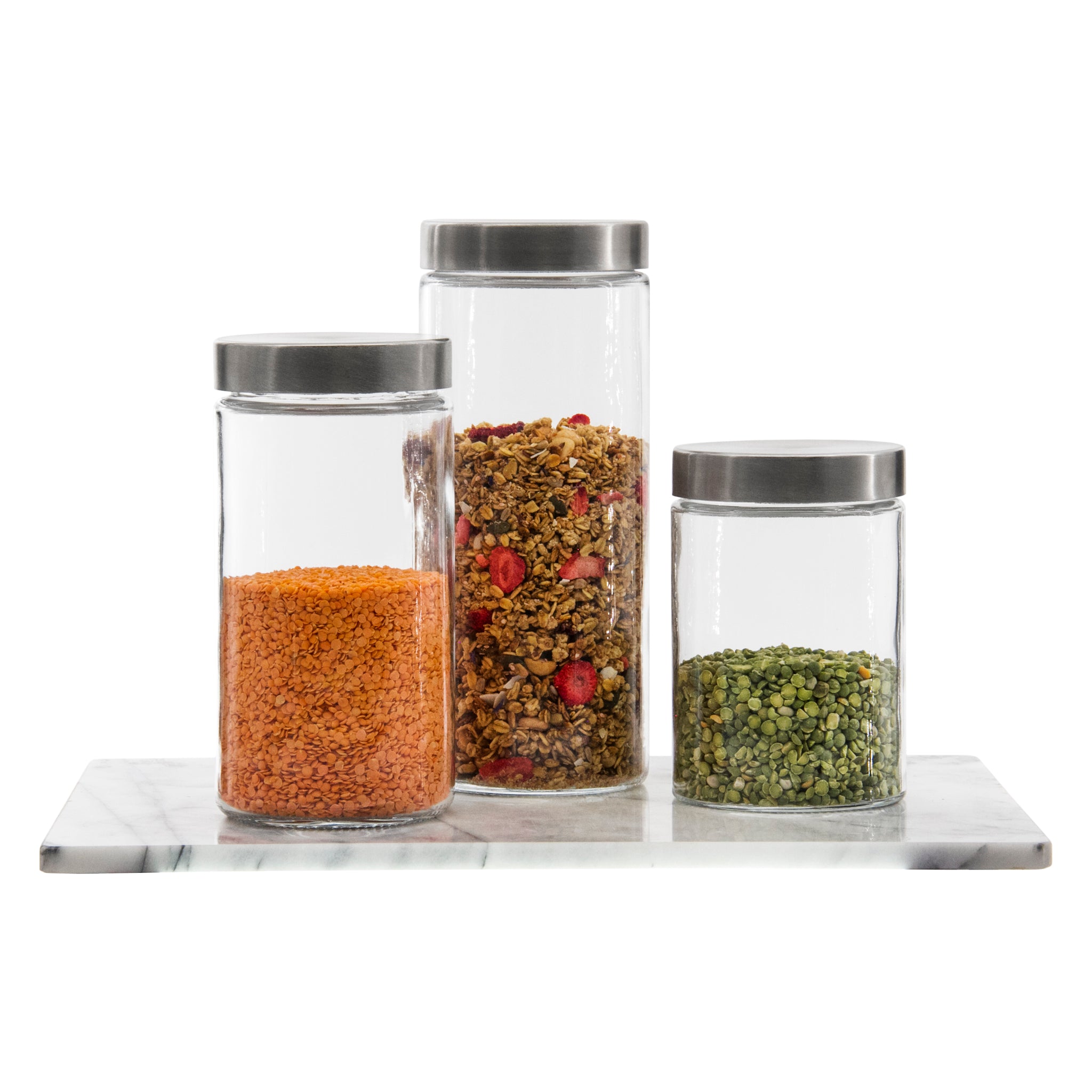 CONSOL CHICAGO CANISTERS WITH STAINLESS STEEL LIDS 3PK SET