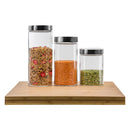 CONSOL CHICAGO CANISTERS WITH ST STEEL LIDS 3 PIECE SET, (170/220/275X115MM DIA)