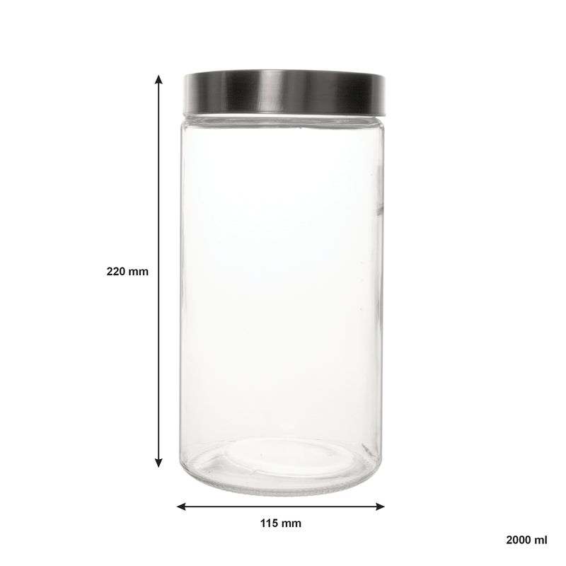 CONSOL CHICAGO CANISTERS WITH ST STEEL LIDS 3 PIECE SET, (170/220/275X115MM DIA)