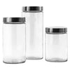 CONSOL CHICAGO CANISTERS WITH STAINLESS STEEL LIDS 3PK SET