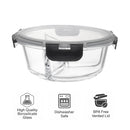CONSOL MADRID ROUND 3 DIVISION STORAGE CONTAINER WITH CLIP LID, 910ML