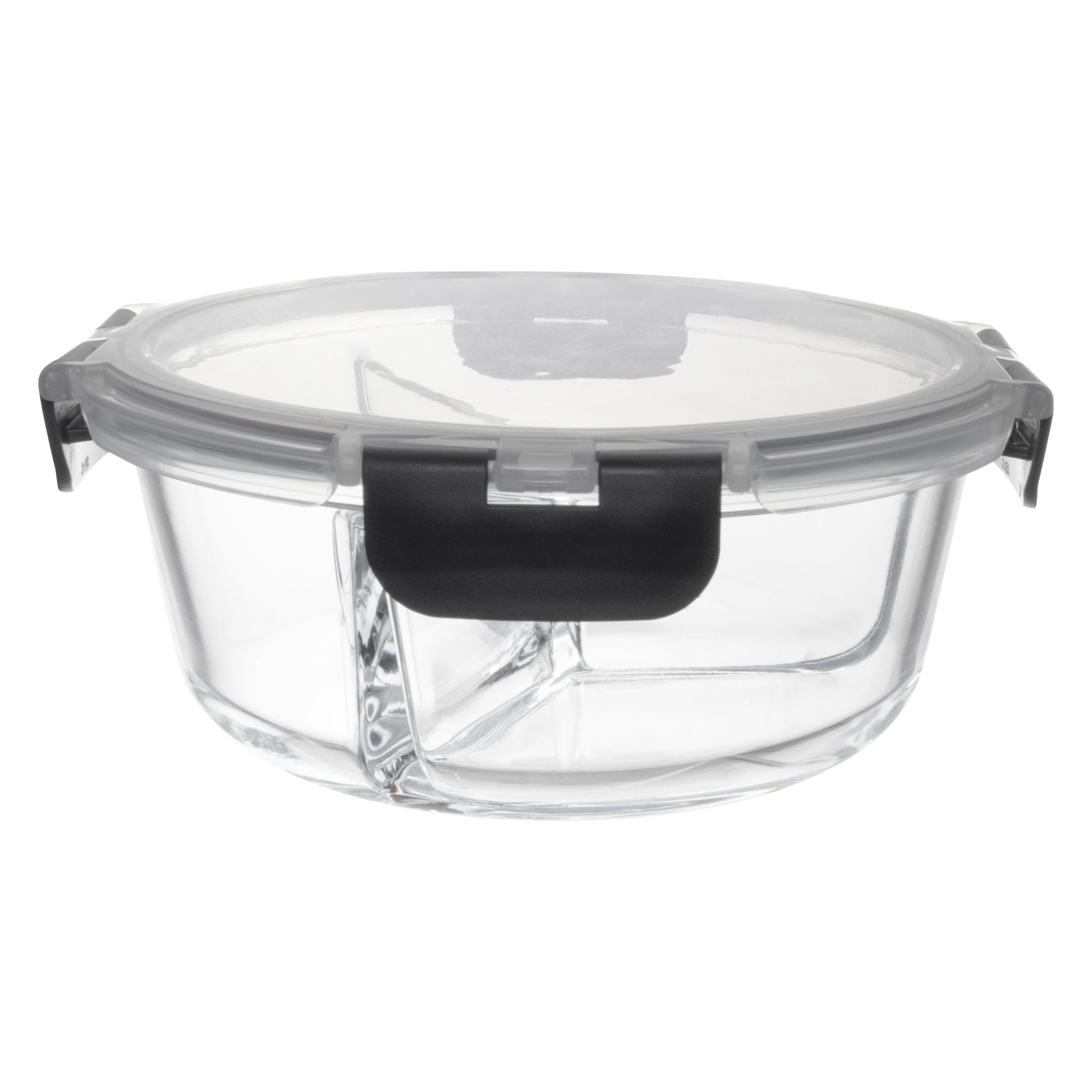 CONSOL MADRID ROUND 3 DIVISION STORAGE CONTAINER WITH CLIP LID, 910ML