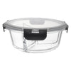 CONSOL MADRID 3 DIVISION ROUND STORAGE CONTAINER WITH CLIP LID, 910ML (180MM DIAX75MM)
