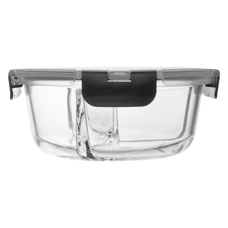 CONSOL MADRID 3 DIVISION ROUND STORAGE CONTAINER WITH CLIP LID, 910ML (180MM DIAX75MM)
