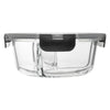 CONSOL MADRID 3 DIVISION ROUND STORAGE CONTAINER WITH CLIP LID, 910ML (180MM DIAX75MM)
