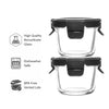CONSOL ROUND GLASS BABY FOOD CONTAINERS WITH VENTED CLIP LIDS 2PK, 130ML