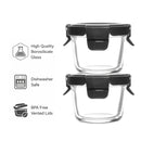 CONSOL ROUND GLASS BABY FOOD CONTAINERS WITH VENTED CLIP LIDS 2PK, 130ML