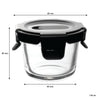 CONSOL ROUND GLASS BABY FOOD CONTAINERS WITH VENTED CLIP LIDS 2PK, 130ML