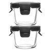 CONSOL ROUND GLASS BABY FOOD CONTAINERS WITH VENTED CLIP LIDS 2PK, 130ML
