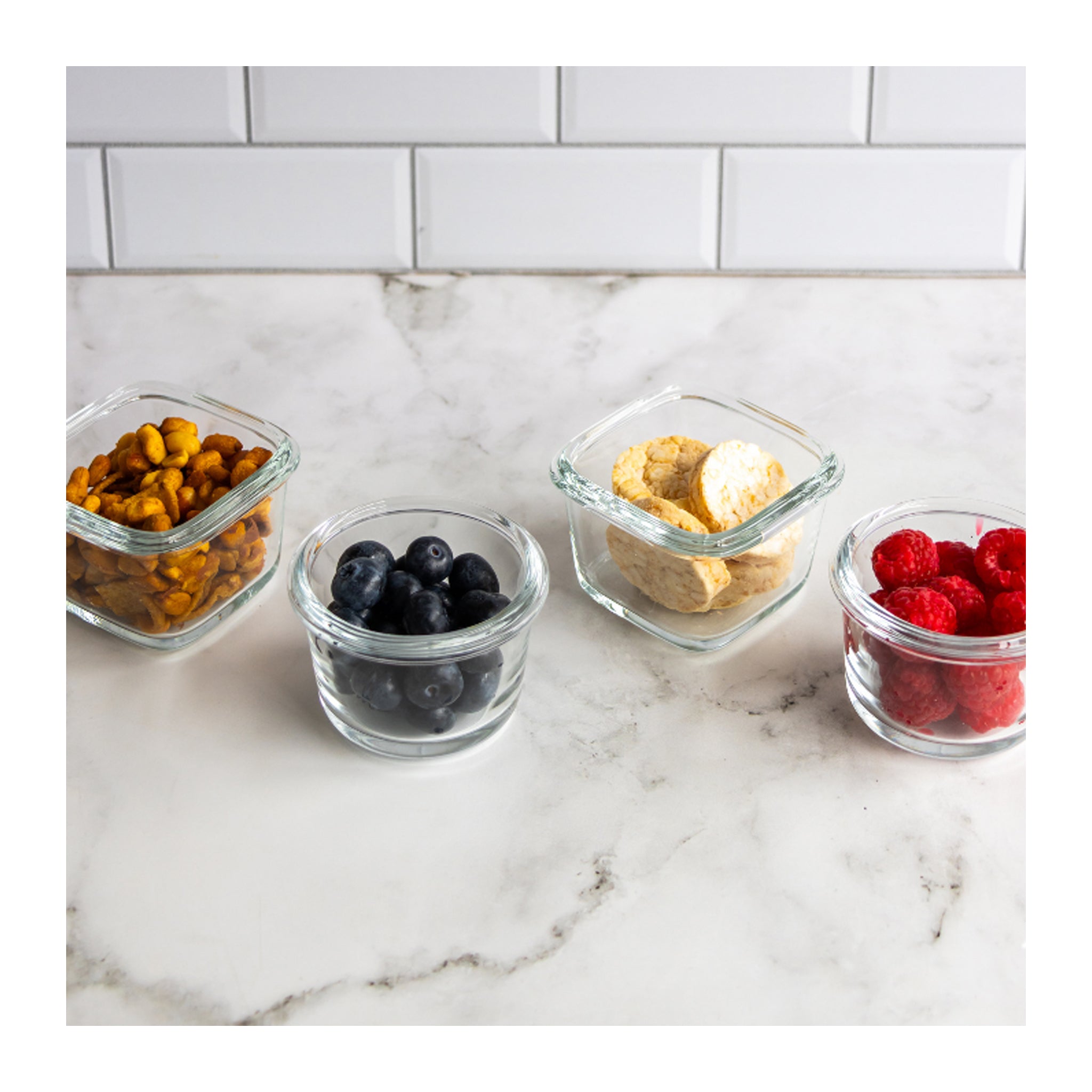CONSOL ROUND GLASS BABY FOOD CONTAINERS WITH VENTED CLIP LIDS 2PK, 130ML