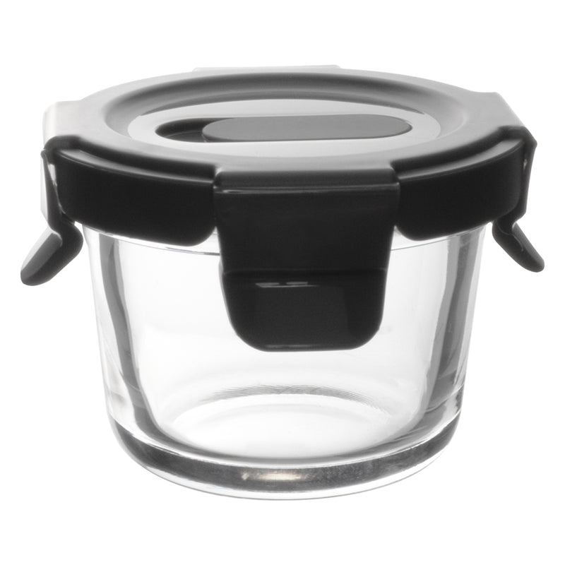 CONSOL ROUND GLASS BABY FOOD CONTAINER WITH VENTED CLIP LID (2 PCS), 130ML (85X85x65MM)
