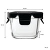 CONSOL SQUARE GLASS BABY FOOD CONTAINERS WITH VENTED CLIP LIDS 2PK, 160ML