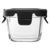 CONSOL SQUARE GLASS BABY FOOD CONTAINERS WITH VENTED CLIP LIDS 2PK, 160ML