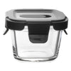 CONSOL SQUARE GLASS BABY FOOD CONTAINERS WITH VENTED CLIP LIDS 2PK, 160ML
