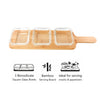 CONSOL SANTORINI 3 SQUARE GLASS BOWLS 140ML ON A BAMBOO SERVING BOARD 4PCS SET