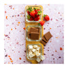 CONSOL SANTORINI 3 SQUARE GLASS BOWLS 140ML ON A BAMBOO SERVING BOARD 4PCS SET