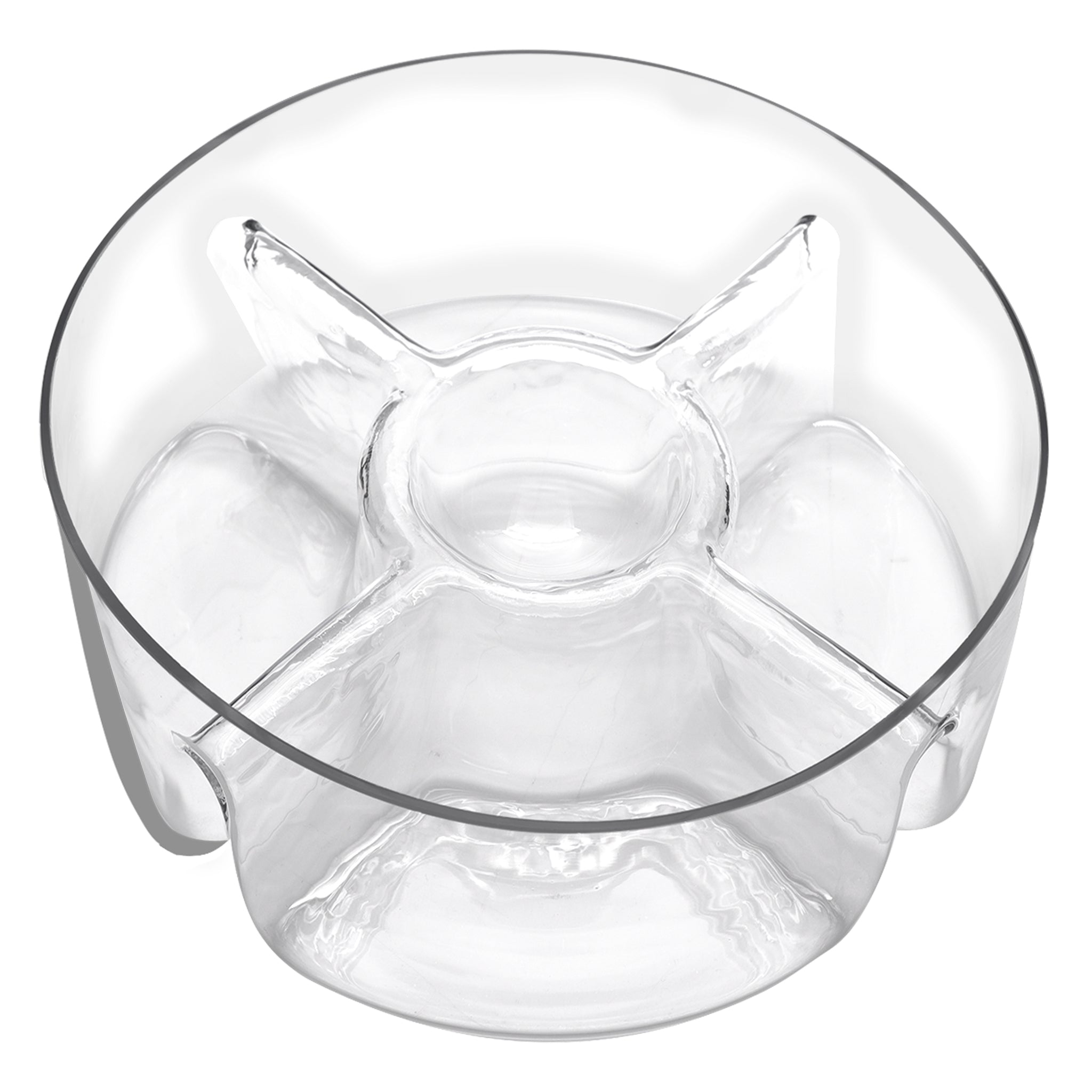 CONSOL GENOA GLASS SERVING BOWL WITH 5 SECTIONS, 250MM DIA