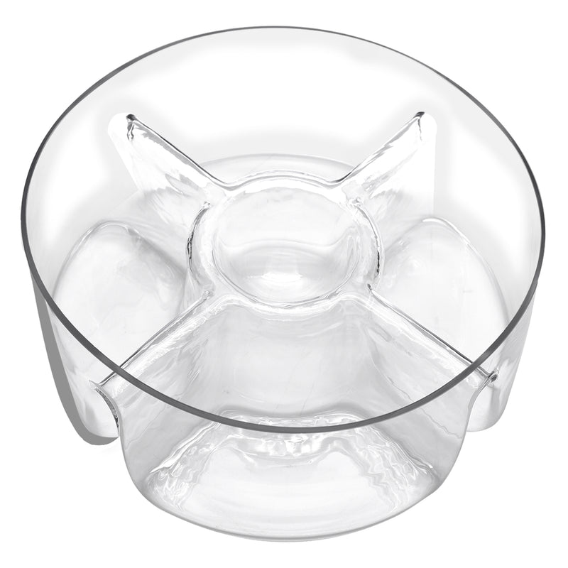 CONSOL GENOA GLASS SERVING BOWL WITH 5 SECTIONS, (250MM DIAX80MM)