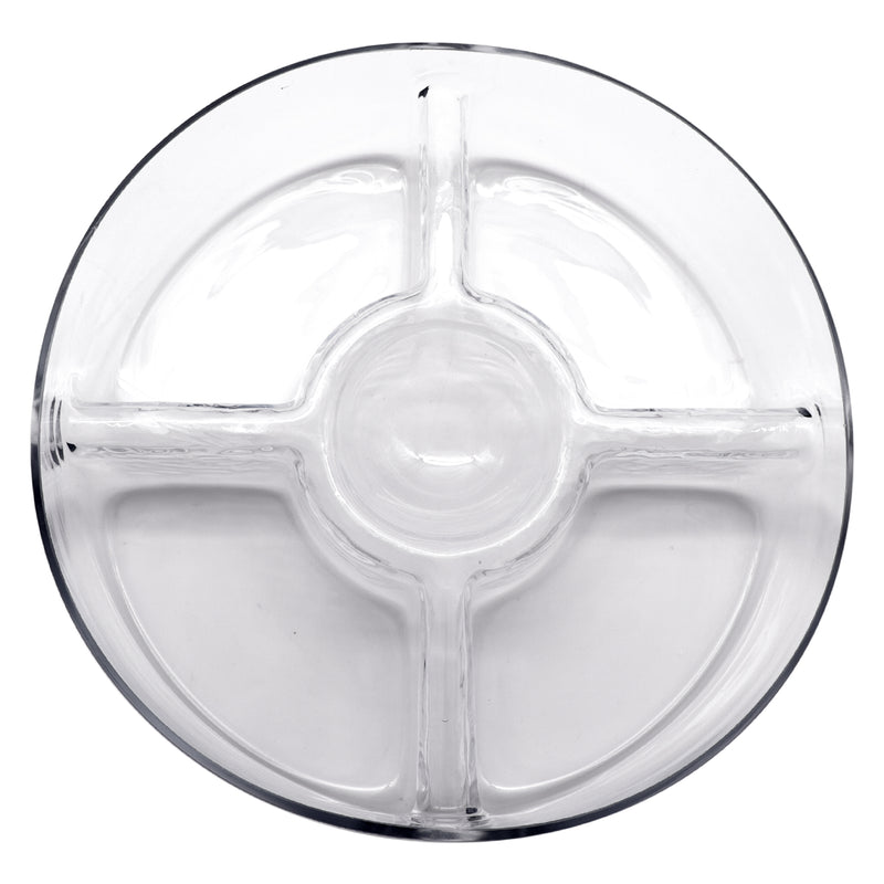 CONSOL GENOA GLASS SERVING BOWL WITH 5 SECTIONS, (250MM DIAX80MM)