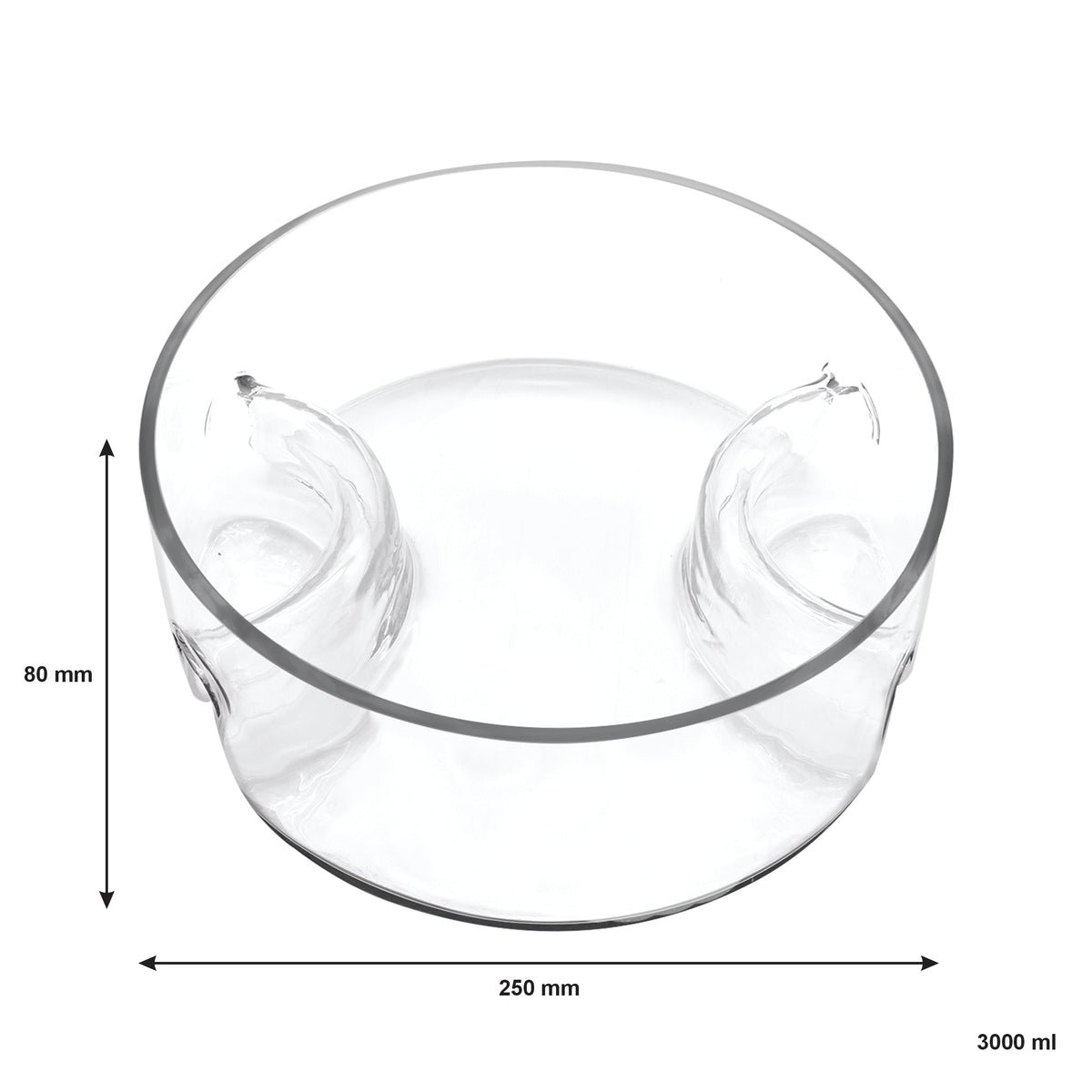 CONSOL GENOA GLASS SERVING BOWL WITH 3 SECTIONS, 250MM DIA