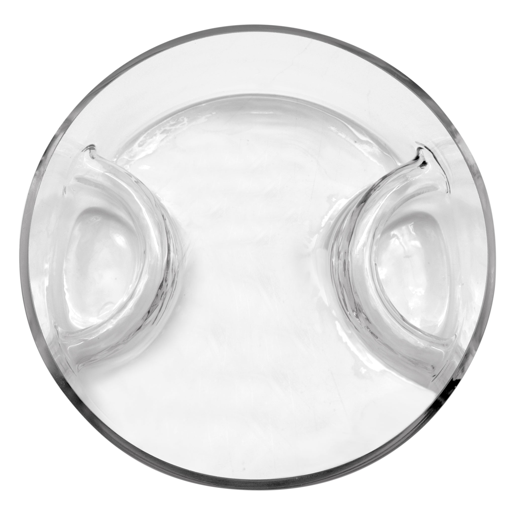 CONSOL GENOA GLASS SERVING BOWL WITH 3 SECTIONS, 250MM DIA