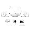 CONSOL GENOA GLASS PUNCH BOWL, 6 GLASSES 340ML AND PLASTIC LADLE 8PCS SET,  11L