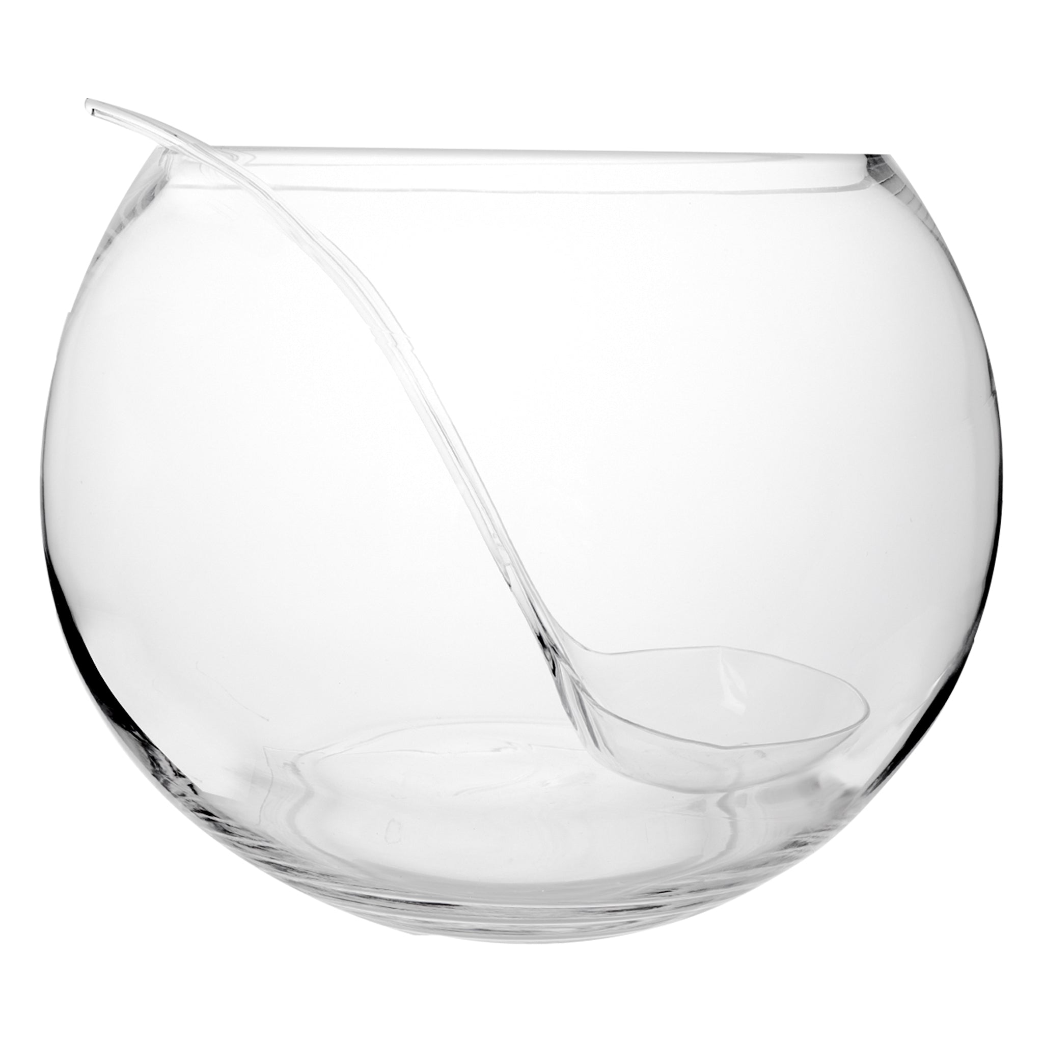 CONSOL GENOA GLASS PUNCH BOWL, 6 GLASSES 340ML AND PLASTIC LADLE 8PCS SET,  11L