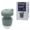 CONSOL LUGO GLASS TRAVEL MUG WITH GREEN PLASTIC LID, 320ML