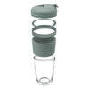 CONSOL LUGO GLASS TRAVEL MUG WITH GREEN PLASTIC LID, 320ML