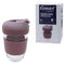 CONSOL LUGO GLASS TRAVEL MUG WITH PURPLE PLASTIC LID, 320ML