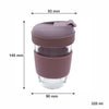 CONSOL LUGO GLASS TRAVEL MUG WITH PURPLE PLASTIC LID, 320ML