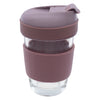 CONSOL LUGO GLASS TRAVEL MUG WITH PURPLE PLASTIC LID, 320ML