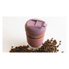 CONSOL LUGO GLASS TRAVEL MUG WITH PURPLE PLASTIC LID, 320ML