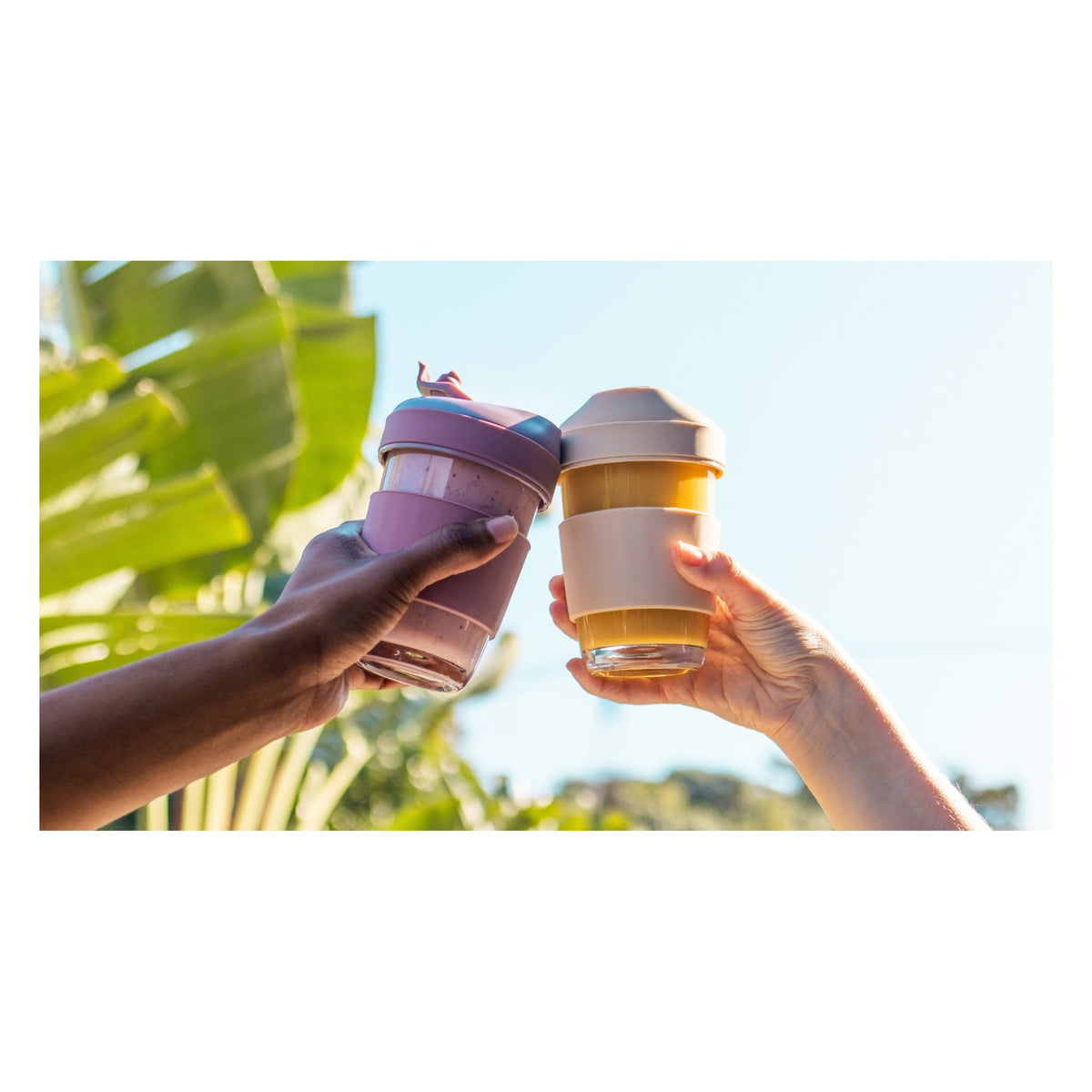 CONSOL LUGO GLASS TRAVEL MUG WITH PURPLE PLASTIC LID, 320ML