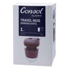 CONSOL LUGO GLASS TRAVEL MUG WITH PURPLE PLASTIC LID, 320ML