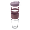 CONSOL LUGO GLASS TRAVEL MUG WITH PURPLE PLASTIC LID, 320ML