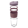 CONSOL LUGO GLASS TRAVEL MUG WITH PURPLE PLASTIC LID, 320ML