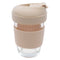 CONSOL LUGO GLASS TRAVEL MUG WITH BEIGE PLASTIC LID, 320ML