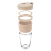 CONSOL LUGO GLASS TRAVEL MUG WITH BEIGE PLASTIC LID, 320ML