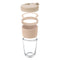 CONSOL LUGO GLASS TRAVEL MUG WITH BEIGE PLASTIC LID, 320ML