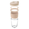 CONSOL LUGO GLASS TRAVEL MUG WITH BEIGE PLASTIC LID, 320ML