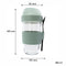 CONSOL LUGO LAYER LUX CUP WITH GREEN PLASTIC LID AND GREY SPOON, 480ML