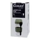 CONSOL LUGO LAYER LUX CUP WITH GREEN PLASTIC LID AND GREY SPOON, 480ML