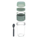 CONSOL LUGO LAYER LUX CUP WITH GREEN PLASTIC LID AND GREY SPOON, 480ML