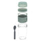 CONSOL LUGO LAYER LUX CUP WITH GREEN PLASTIC LID AND GREY SPOON, 480ML