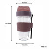 CONSOL LUGO LAYER LUX CUP WITH PURPLE PLASTIC LID AND GREY SPOON, 480ML