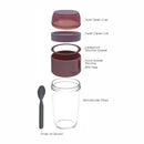 CONSOL LUGO LAYER LUX CUP WITH PURPLE PLASTIC LID AND GREY SPOON, 480ML